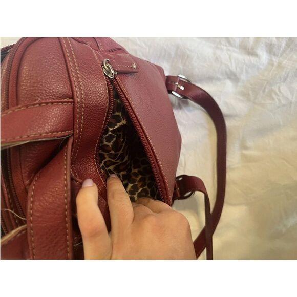 VTG Wilson Leather Mini Backpack Purse 10x9x4” Handbag Red - Picture 7 of 14